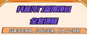 外面收费1288的抖音冷门蓝海项目，新手也可批量操作，月入1W+【揭秘】-沐风资源库