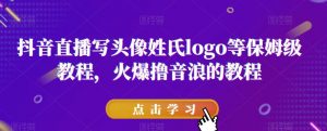抖音直播写头像姓氏logo等保姆级教程，火爆撸音浪教程【揭秘】-沐风资源库