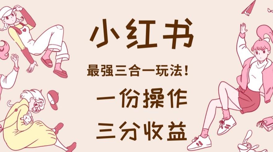 小红书最强三合一玩法，一份操作获得三份收益！【揭秘】-沐风资源库