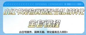 实测日入800的项目小红书宠物赛道配合私域转化玩法，适合新手小白操作，简单无脑【揭秘】-沐风资源库