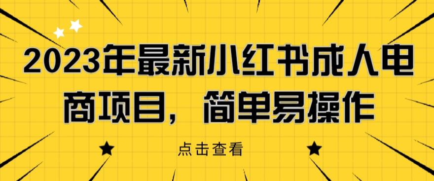 2023年最新小红书成人电商项目，简单易操作【详细教程】【揭秘】-沐风资源库