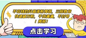 不花钱的抖音涨粉神器，三招教你快速破万粉，干货满满，不封号【揭秘】-沐风资源库