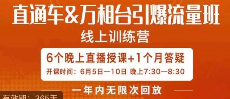 直通车&万相台引爆流量班，6天打通你开直通车·万相台的任督二脉-沐风资源库