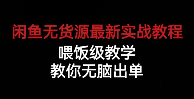 闲鱼无货源最新实战教程，喂饭级教学，教你无脑出单【揭秘】-沐风资源库