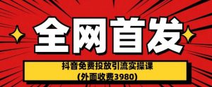 全网首发：抖音免费投放引流实操课(外面收费3980)【揭秘】-沐风资源库