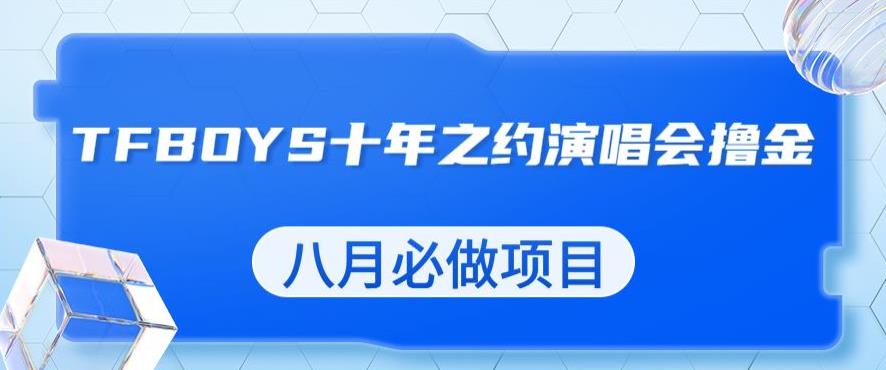 最新蓝海项目，靠最近非常火的TFBOYS十年之约演唱会流量掘金，八月必做的项目【揭秘】-沐风资源库