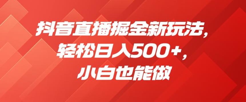 抖音直播掘金新玩法，轻松日入500+，小白也能做【揭秘】-沐风资源库