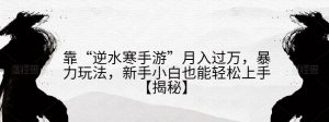 靠“逆水寒手游”月入过万，暴力玩法，新手小白也能轻松上手【揭秘】-沐风资源库