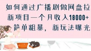 如何通过广播剧做网盘拉新项目一个月收入18000+，简单粗暴，新玩法曝光【揭秘】-沐风资源库