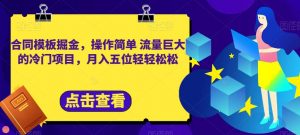 合同模板掘金，操作简单流量巨大的冷门项目，月入五位轻轻松松【揭秘】-沐风资源库