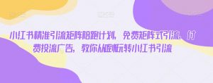 小红书精准引流矩阵陪跑计划，免费矩阵式引流，付费投流广告，教你从0到1玩转小红书引流-沐风资源库