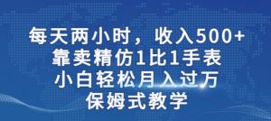 两小时，收入500+，靠卖精仿1比1手表，小白轻松月入过万！保姆式教学-沐风资源库