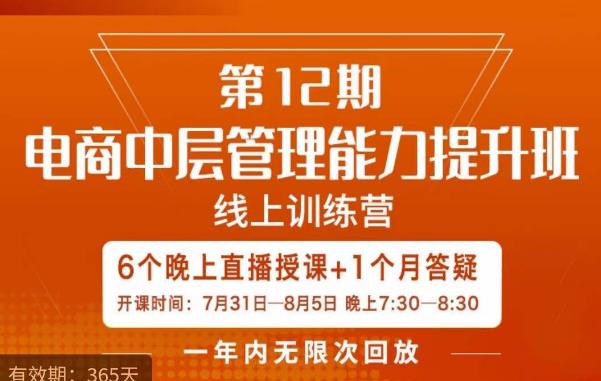 陈少珊·电商中层管理能力提升班，学习对象-电商公司各个岗位的主管，20人人以内的电商公司老板-沐风资源库
