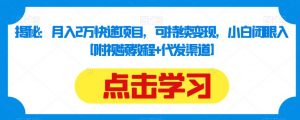 揭秘：月入2万快递项目，可持续变现，小白闭眼入【附视频教程+代发渠道】-沐风资源库