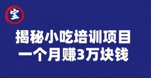 宝哥揭秘小吃培训项目，利润非常很可观，一个月赚3万块钱-沐风资源库