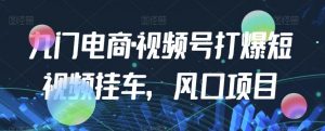 九门电商·视频号打爆短视频挂车，风口项目-沐风资源库