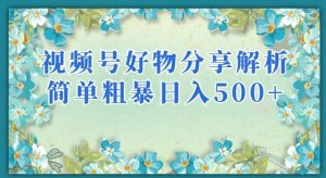 视频号好物分享解析，简单粗暴可以批量方大的项目【揭秘】-沐风资源库