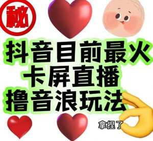 外面收费1980的抖音卡屏直播玩法，一个抖音号可以撸几百到几千不等【详细玩法教程】-沐风资源库