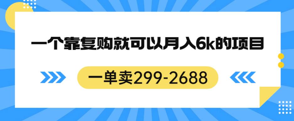 一单卖299-2688,一个靠复购就可以月入6k的暴利项目【揭秘】-沐风资源库