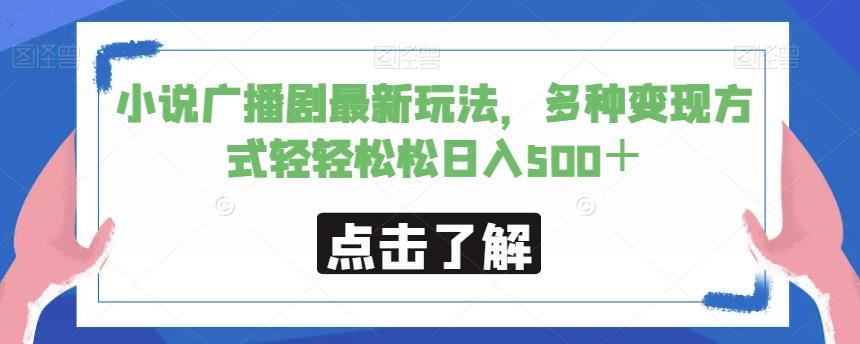 小说广播剧最新玩法，多种变现方式轻轻松松日入500＋【揭秘】-沐风资源库