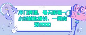 冷门赛道，每天听歌一小时就能赚钱，一周变现2000【揭秘】-沐风资源库