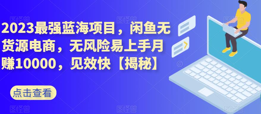 2023最强蓝海项目，闲鱼无货源电商，无风险易上手月赚10000，见效快【揭秘】-沐风资源库