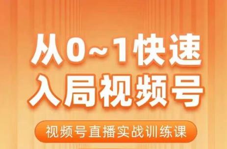陈厂长·从0-1快速入局视频号课程，视频号直播实战训练课-沐风资源库