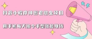 抖音小程序神图君撸金项目，用手机每天拍个手型挂载一下小程序就能赚钱【揭秘】-沐风资源库