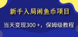 新手入局闲鱼币项目，当天变现300+，保姆级教程【揭秘】-沐风资源库
