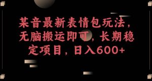 某音最新表情包玩法，无脑搬运即可，长期稳定项目，日入600+【揭秘】-沐风资源库