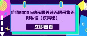 价值8000 b站无限关注无限采集无限私信（仅揭秘）-沐风资源库