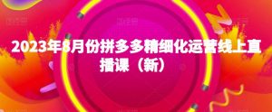 2023年8月份拼多多精细化运营线上直播课（新）-沐风资源库