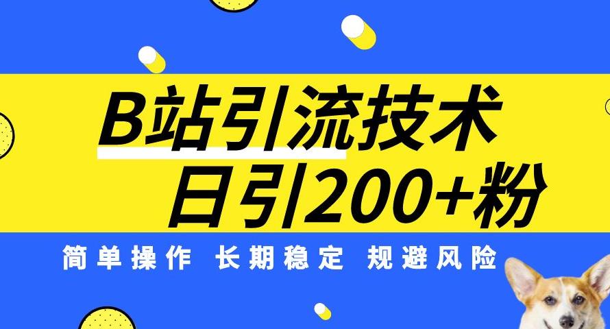 B站引流技术：每天引流200精准粉，简单操作，长期稳定，规避风险-沐风资源库