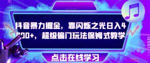 抖音暴力掘金，靠闪烁之光日入4000+，超级偏门玩法保姆式教学-沐风资源库