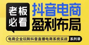 老板必看-抖音电商盈利布局，公开揭秘抖音电商全域布局打法-沐风资源库