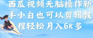 西瓜视频搞笑号，无脑操作新手小白也可月入6K-沐风资源库