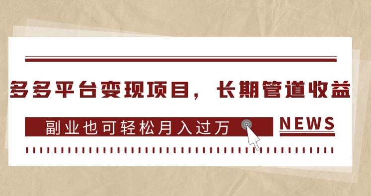 多多平台变现项目，长期管道收益，副业也可轻松月入过万-沐风资源库