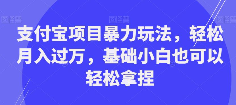 支付宝项目暴力玩法，轻松月入过万，基础小白也可以轻松拿捏【揭秘】-沐风资源库