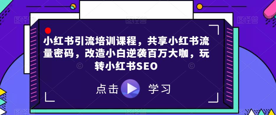 小红书引流培训课程，共享小红书流量密码，改造小白逆袭百万大咖，玩转小红书SEO-沐风资源库
