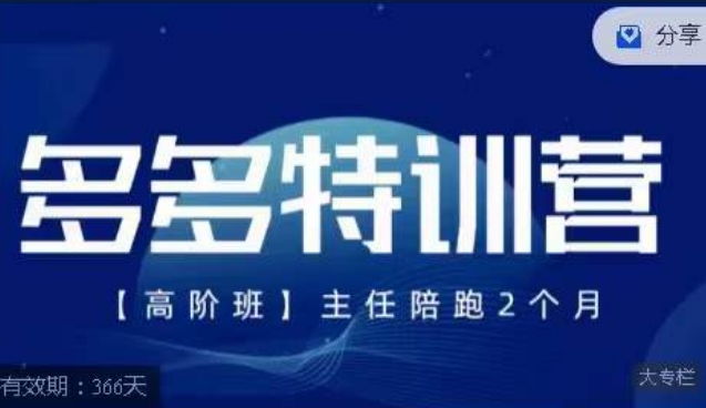 纪主任·多多特训营高阶班【9月13日更新】，拼多多最新玩法技巧落地实操-沐风资源库