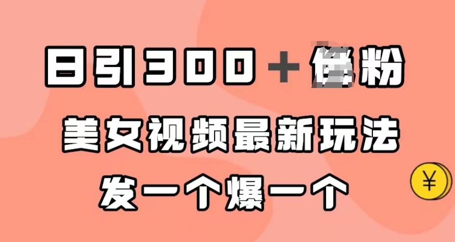 日引300＋男粉，美女视频最新玩法，发一个爆一个【揭秘】-沐风资源库