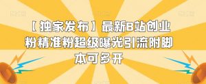 【独家发布】最新B站创业粉精准粉超级曝光引流附脚本可多开【揭秘】-沐风资源库