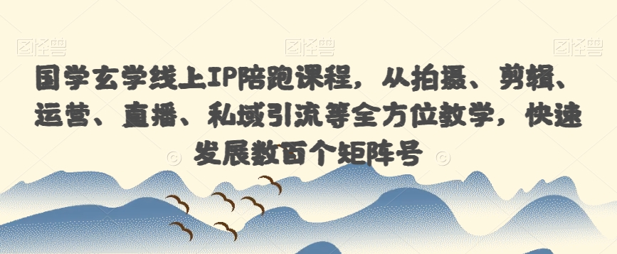 国学玄学线上IP陪跑课程，从拍摄、剪辑、运营、直播、私域引流等全方位教学，快速发展数百个矩阵号-沐风资源库