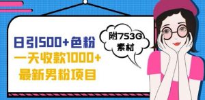 一天收款1000+元，最新男粉不封号项目，拒绝大尺度，全新的变现方法【揭秘】-沐风资源库
