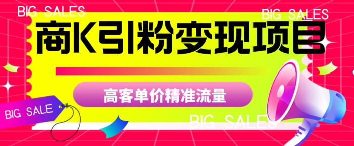 商K引粉变现项目，高客单价精准流量【揭秘】-沐风资源库