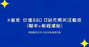 K首发价值880 B站无限关注截流精准引流（脚本+教程揭秘）-沐风资源库
