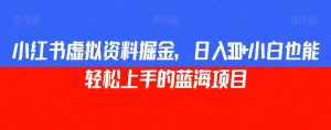 小红书虚拟资料掘金，日入300+小白也能轻松上手的蓝海项目【揭秘】-沐风资源库