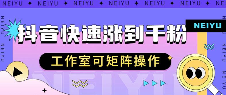 抖音快速涨粉秘籍，教你如何快速涨到千粉，工作室可矩阵操作【揭秘】-沐风资源库