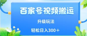 百家号视频搬运新玩法，简单操作，附保姆级教程，小白也可轻松日入300＋【揭秘】-沐风资源库