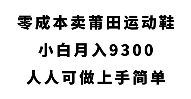 零成本卖莆田运动鞋，小白月入9300，人人可做上手简单【揭秘】-沐风资源库
